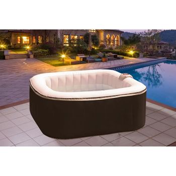 Spa hinchable RIVIERA de PVC - 4 plazas - Gris/blanco