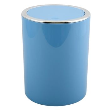 Cubo De Basura Msv 6l "kamaka" De Plastico En Color Azul Palido 20,7 X 22 X 28,1 Cm