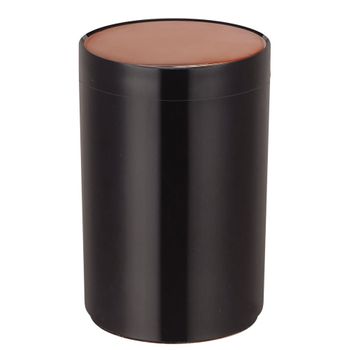 Cubo De Basura 5l Para Baño Msv De Polipropileno En Color Negro Y Cobre 18 X 26,3 Cm