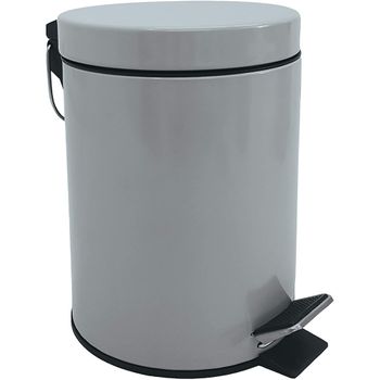 Msv Cubo De Basura Con Pedal (3 L), Color Gris Claro