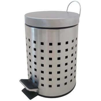 Cubo Para Cosméticos, 3l, Plateado Mate, Cubo Extraíble.