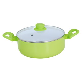 Cacerola Para Cocinas De Aluminio/cerámica/acero/baquelita Verde Diámetro 24 Cm