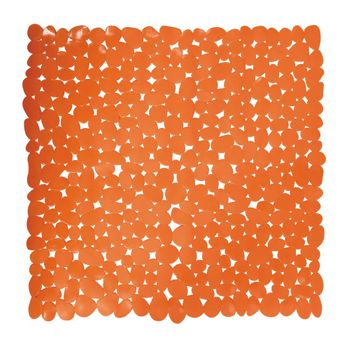 Alfombra De Baño Pvc Rodillo, Color Naranja (53 X 53 Cm) - Msv.