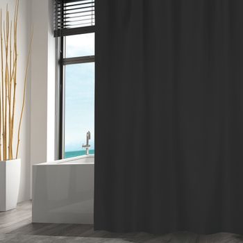 Cortina De Ducha Polyester 180x200cm Negro Msv