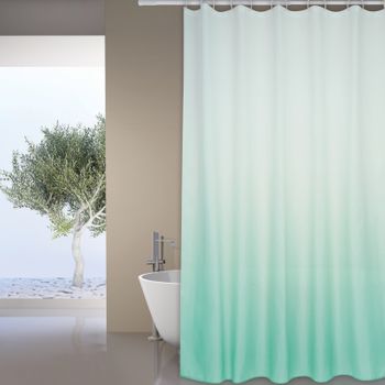 Cortina de ducha Poliéster EVERGREEN 180x200cm CALIDAD PREMIUM Verde -  Anillas incluidas MSV