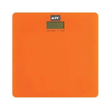 Báscula De Baño De Vidrio Templado Msv Verre 30 X 30 Cm Naranja