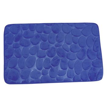 Alfombra De Bano De Espuma Piedras Azul Marino 40x60 Cm
