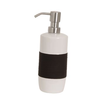 Dispensador De Jabon Msv "moorea" De Ceramica En Color Marron