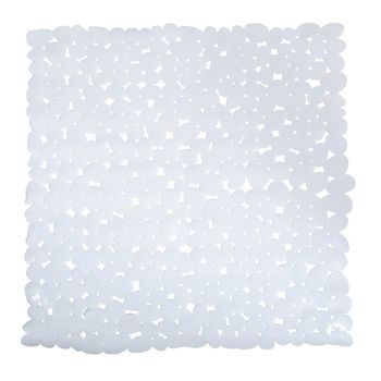 Alfombra De Ducha Pvc Piedras 53x53cm Blanco