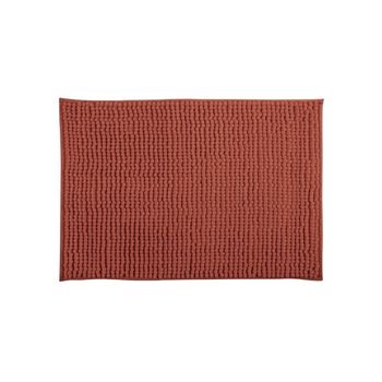 Alfombra De Baño De Poliéster Msv Chenille 80 X 50 Cm Terracota