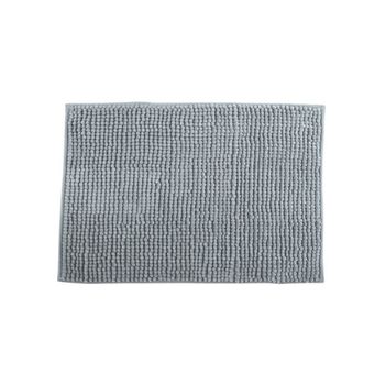 Alfombra De Baño De Poliéster Msv Chenille 80 X 50 Cm Gris Claro