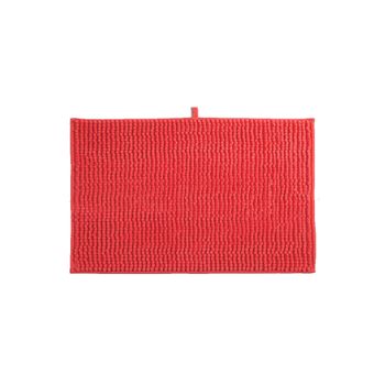 Alfombra De Baño Msv "chenille" De Microfibra En Color Rojo 40 X 60 Cm