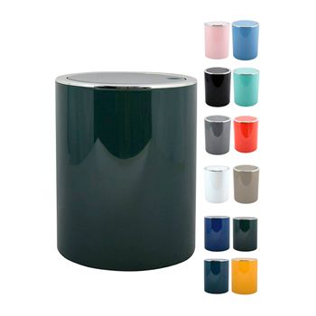 Cubo De Basura Msv 6l "kamaka" De Plastico En Color Verde Oscuro 20,7 X 22 X 28,1 Cm