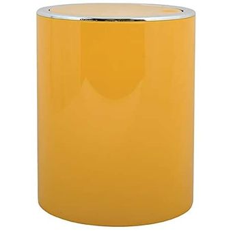 Cubo De Basura Msv "as Kamaka" 6l De Acero Inoxidable En Color Amarillo