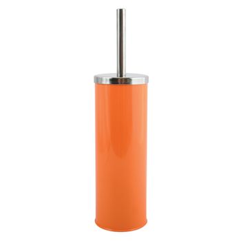 Escobilla De Bano Metal Y Acero Inoxidable Naranja 1505c