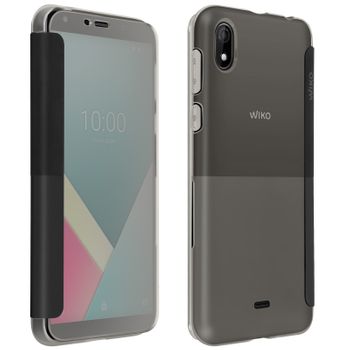 Funda Wiko Y61 Oficial Folio Easy Original Con Ventana Táctil - Gris