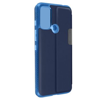 Funda Wiko Power U30 Ventana Translúcida Smart Folio Wiko Azul Oscuro