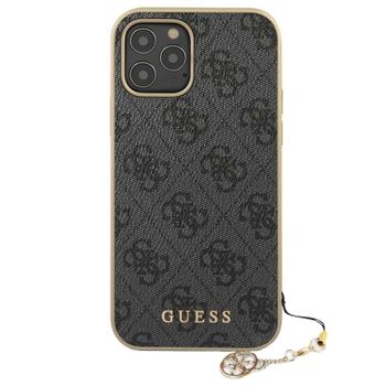 Funda Guess En Silicona Diseño 4g Con Charm Para Iphone 12 | 12 Pro Color Gris Guhcp12mgf4ggr