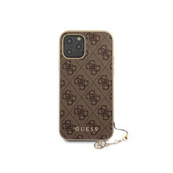 Funda Guess En Silicona Diseño 4g Con Charm Para Iphone 12 | 12 Pro Color Marrón