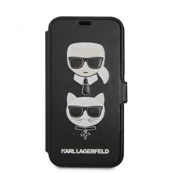 Funda Karl Lagerfeld De Piel Tipo Libro Para Iphone 12 Mini Color Negro Diseño Caras