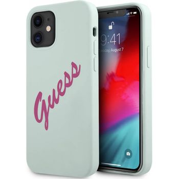 Funda Guess Vintage De Silicona Para Iphone 12 Mini Color Turquesa