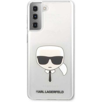 Funda Rígida Karl Lagerfeld Para Samsung Galaxy S21 Plus Diseño Cara De Karl Transparente Klhcs21mktr