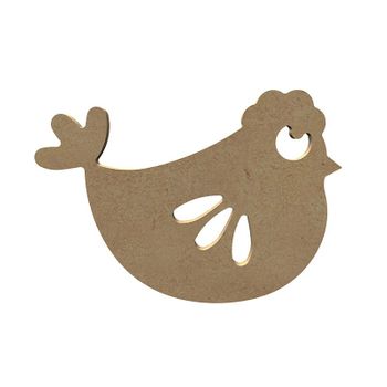 Pollo De Madera Mdf Para Decorar - 15 Cm