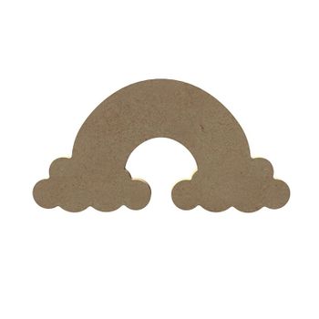 Arco Iris Y Nube De Madera Mdf Para Decorar - 15 Cm