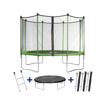 Trampolin Yoopi  - Ø 4.25 M - Con Red + Escalera + Cubierta De Protección + Kit De Anclaje