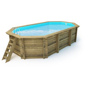 Piscina Rectangular De Madera sunrise - 8.20 X 5.20 X 1.44 M con Ofertas  en Carrefour