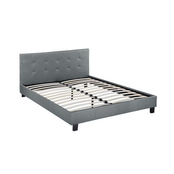 Cama "julia" Color Gris - 140 X 190 Cm