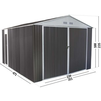 Caseta De Jardín De Acero Galvanizado Pp 213x130x185cm-outsunny.caqui con  Ofertas en Carrefour