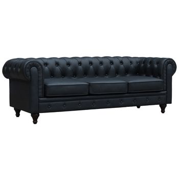 Sofá Chesterfield "aliza"  3 Plazas - Negro