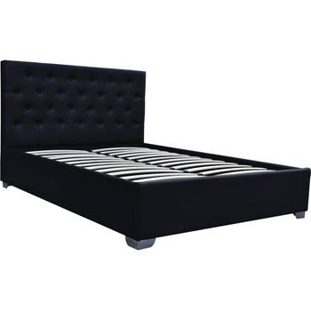 Cama Doble Con Cofre "tino" 140 × 190 Cm - Negro