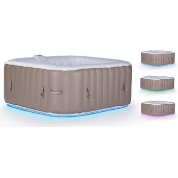 Spa Hinchable "monac" - Con Tira De Luz - 6 Plazas - Topo/crema