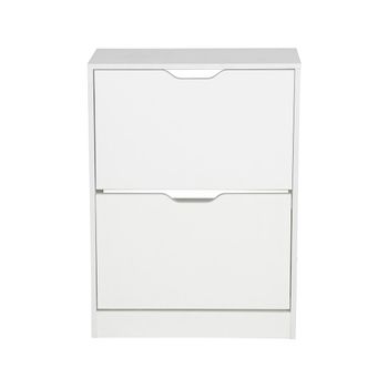 Mueble Zapatero "brighton" - 60 X 23,8 X 81,5 Cm - 2 Puertas - Blanco