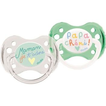 Dodie 2 Anatomic Duo Daddy Mom Chupetes - 0-6 Meses - Silicona