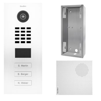 Videoportero Ip 3 Timbres + Timbre Y Soporte De Montaje - Doorbird D2103v Blanco Kit 3