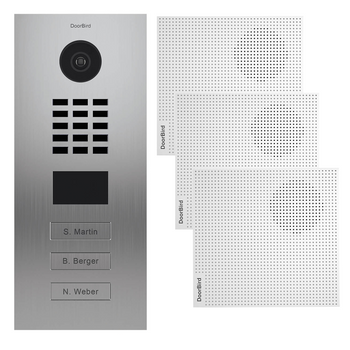 Kit De Portero Ip Multiusuario Con 3 Timbres + 3 Carillones - Doorbird D2103v Poe Acero Inoxidable