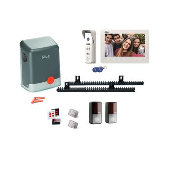 Kit De Motorización Para Cancela Corredera Filo Start Kit 400 + Videoteléfono Mira 100 Y Fotocélulas - Nice Home