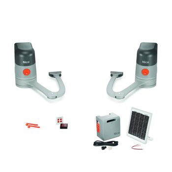 Maestro Start Kit 200 + Kit De Motorización De Brazo Con Panel Solar Para Cancelas Batientes - Nice Home