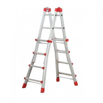 Escalera Aluminio Telescópica Multiposición Profistep Multi Con Estabilizador (4x4 Peldaños) Hailo 7516-131