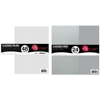 72 Papeles De Scrapbook Blanco + Gris - 300g/m2