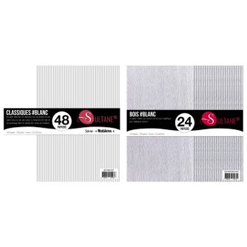 72 Papeles De Scrapbook Blanco + Blanco Textura Madera