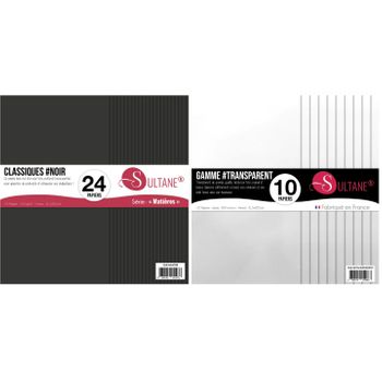 Packs Scrapbooking De Papel Gofrado Negro Y Transparente