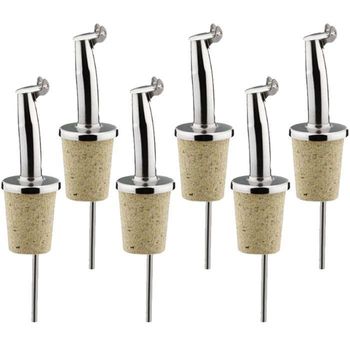 6 Tapones Vertedores Para Aceite Y Vinagre Con Tapa - Acero Inoxidable