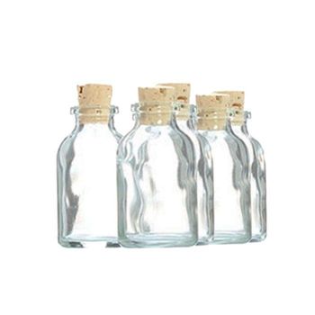 5 Mini Botellas De Vidrio 6 Cm Con Corcho