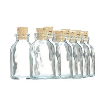 50 Mini Botellas De Vidrio 6 Cm Con Corcho