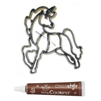 Cortador De Galletas Unicornio Para Montar + Tubo De Chocolate Para De