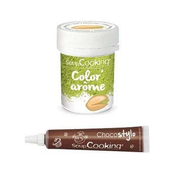 Colorante Alimentario Verde Con Sabor A Pistacho 10 G + Tubo De Chocol